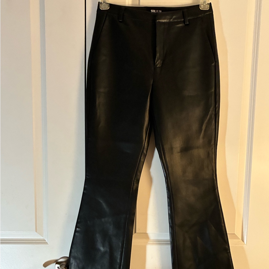 Ser.O.Ya Sleek Black Leather Pants Size 2